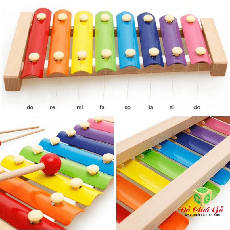 Bộ đồ chơi đàn gỗ tám thanh bằng gỗ