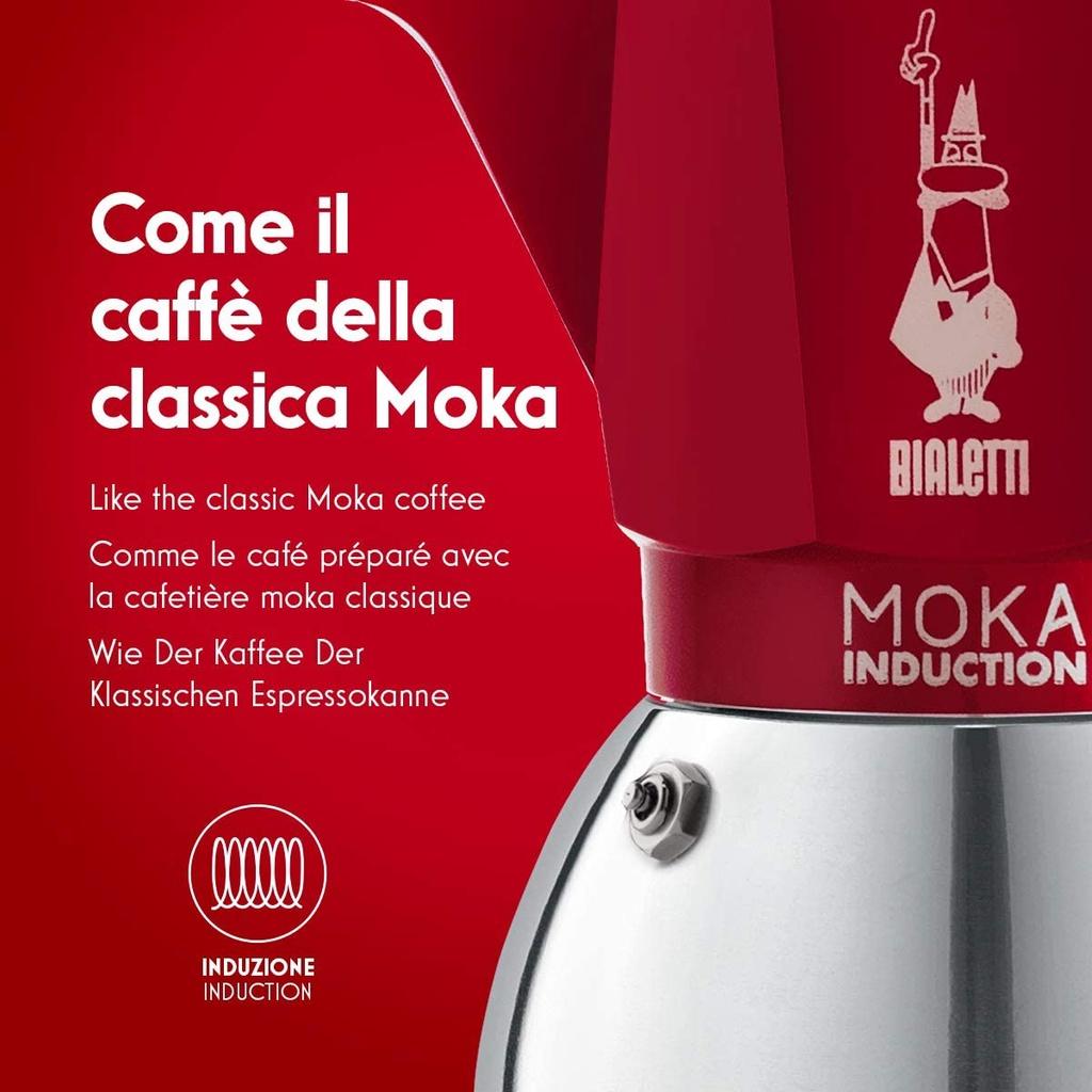 Ấm Pha Cà Phê Vintage Bialetti Moka Induction Express, Dung Tích 150 ml, Bình Pha Cà Phê Phong Cách Cổ Điển Nhập Đức