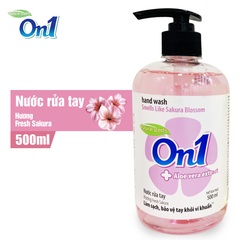 COMBO 2 Chai Nước rửa tay sạch khuẩn On1 hương Fresh Sakura (2 chai x 500ml) RT506