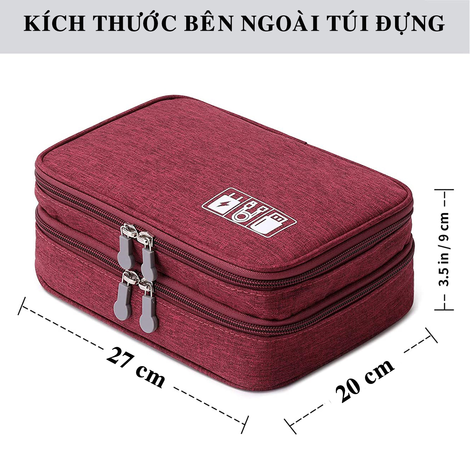 Túi Đựng Phụ Kiện Điện Thoại 2 Ngăn Lớn Cải Tiến Nhiều Ngăn Chống Nước, Chống Sốc – Túi Bảo Vệ Phụ Kiện Máy Tính Bảng Máy Ảnh Loa Sạc Sự Phòng Cáp Củ Sạc Hàng Chính Hãng Dododios