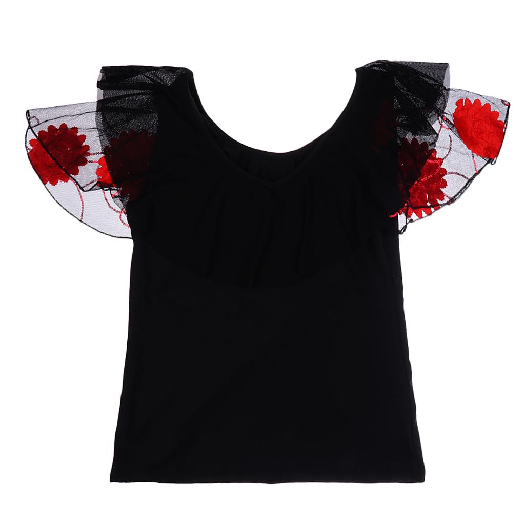 Ballroom Flamenco Latin Salsa Dance Blouse Tops Stage Dancewear Costumes