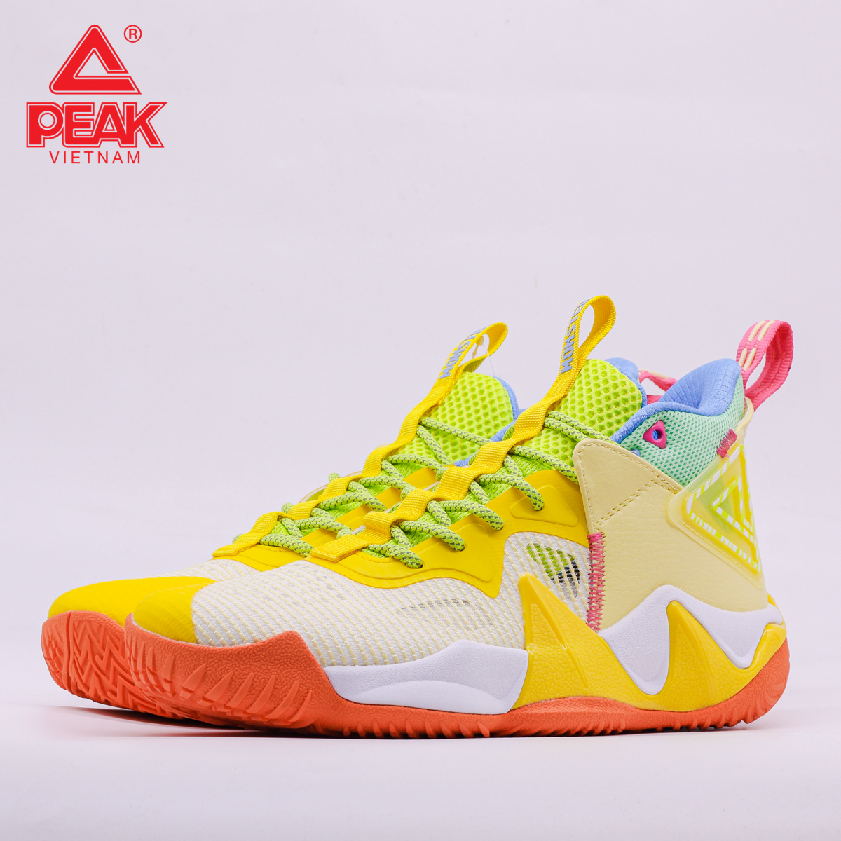 Giày Bóng Rổ Nam Cổ Cao Peak Basketball Outdoor Monster 7.2 E221041A - Màu Vàng Cam