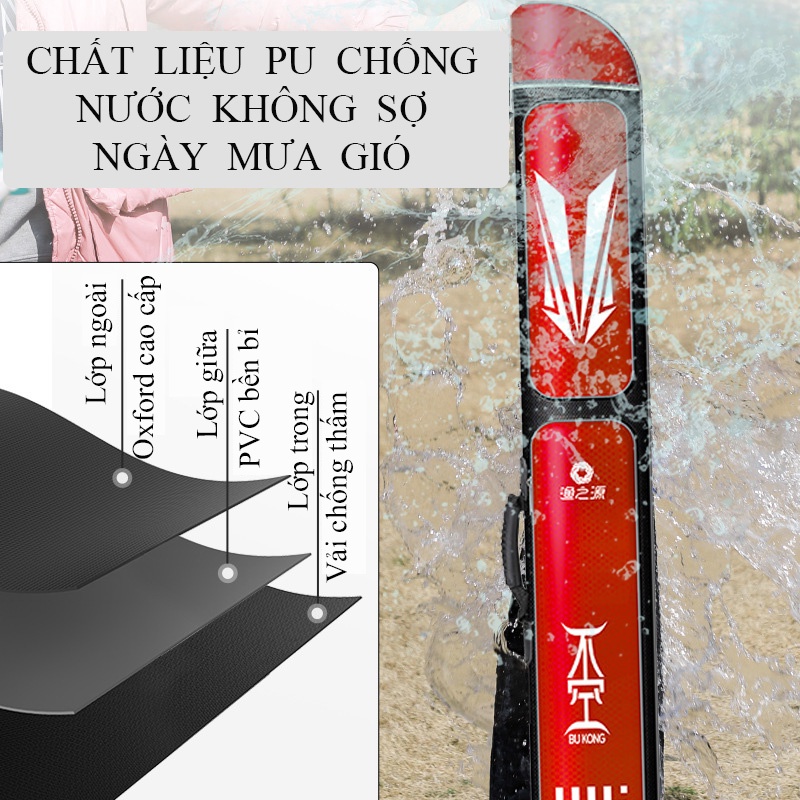 Bao Đựng Cần Câu Cá BU KONG Dạng Cứng chuyên dụng câu đài câu đơn cao cấp TDC6