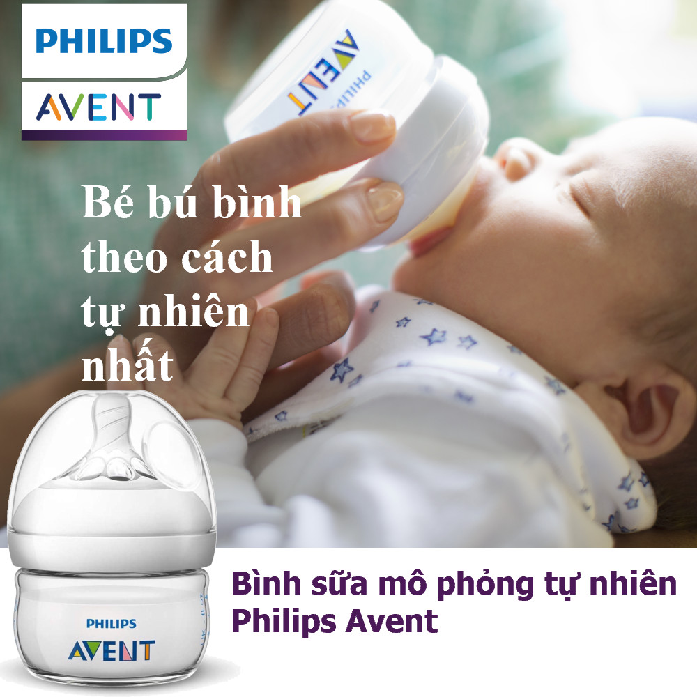 Bình sữa Philips Avent mô phỏng tự nhiên (60 ml) cho trẻ từ 0 tháng tuổi SCF039.17