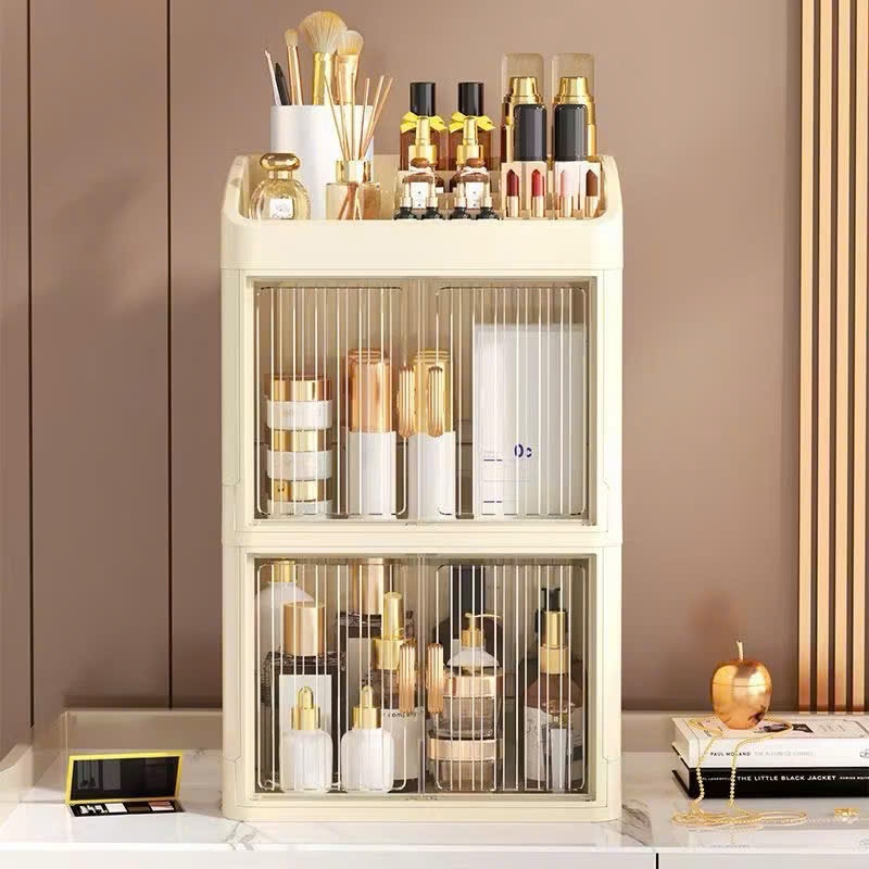 Tủ Mỹ Phẩm, Đồ Trang Điểm Gấp Gọn 2 Tầng Để Bàn Đa Năng