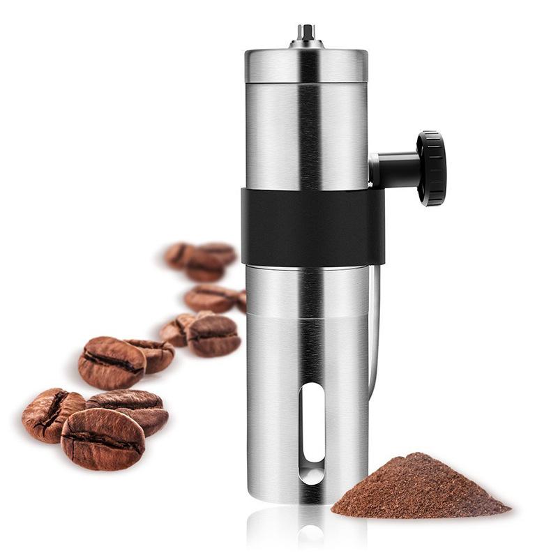 Máy xay cà phê bằng tay mini, máy xay cà phê di động bằng thép không gỉ, nhà máy espresso thủ công, máy xay gốm có thể điều chỉnh, máy nghiền cà phê thủ công