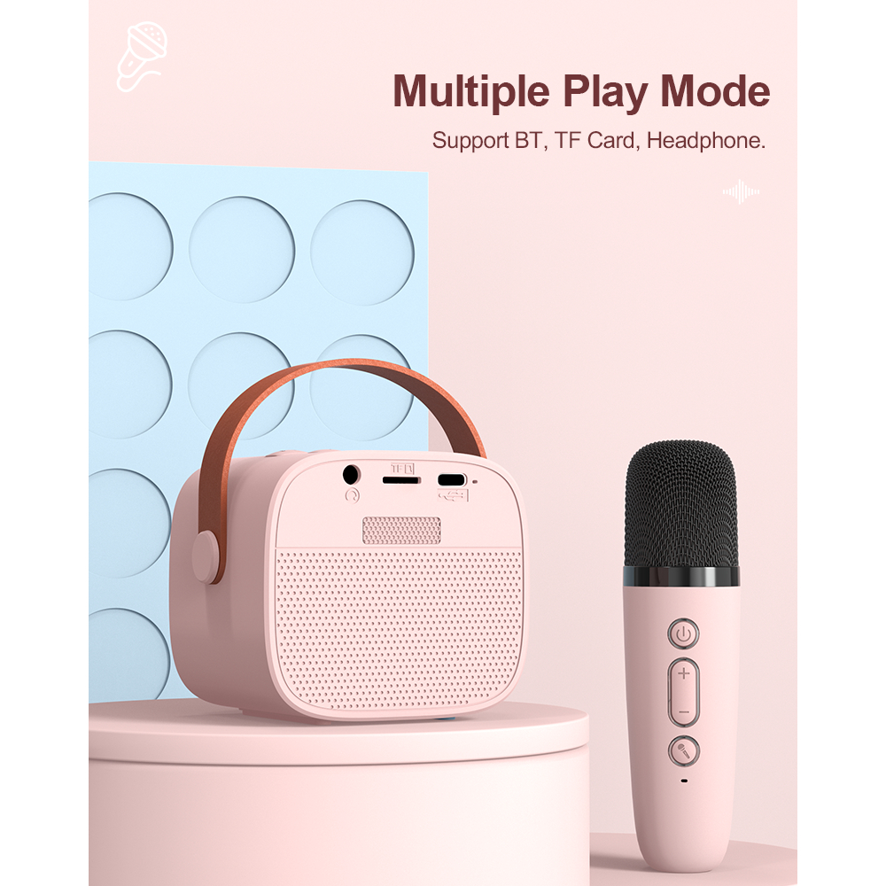 Bộ Loa bluetooth mini karaoke kèm mic KOLEAD P2 Không dây Bass cực mạnh, hỗ trợ kết nối thẻ nhớ, jack 3.5mm - Hàng chính hãng