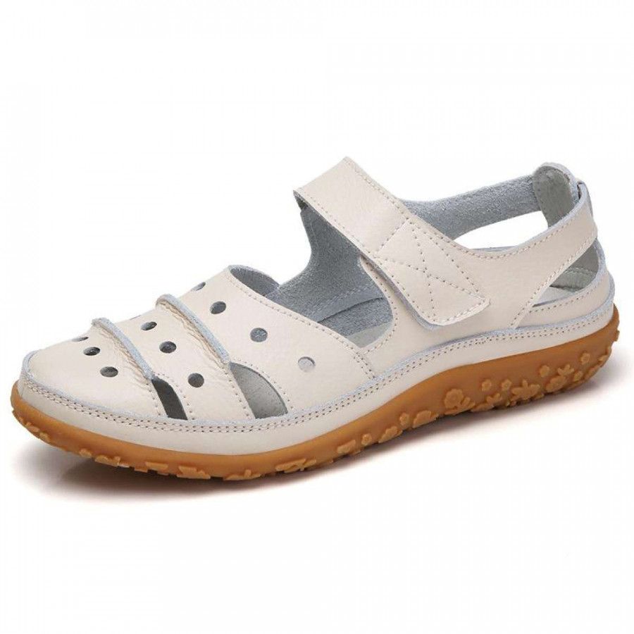 Giày Da Đế Bằng Nữ Chống Trượt