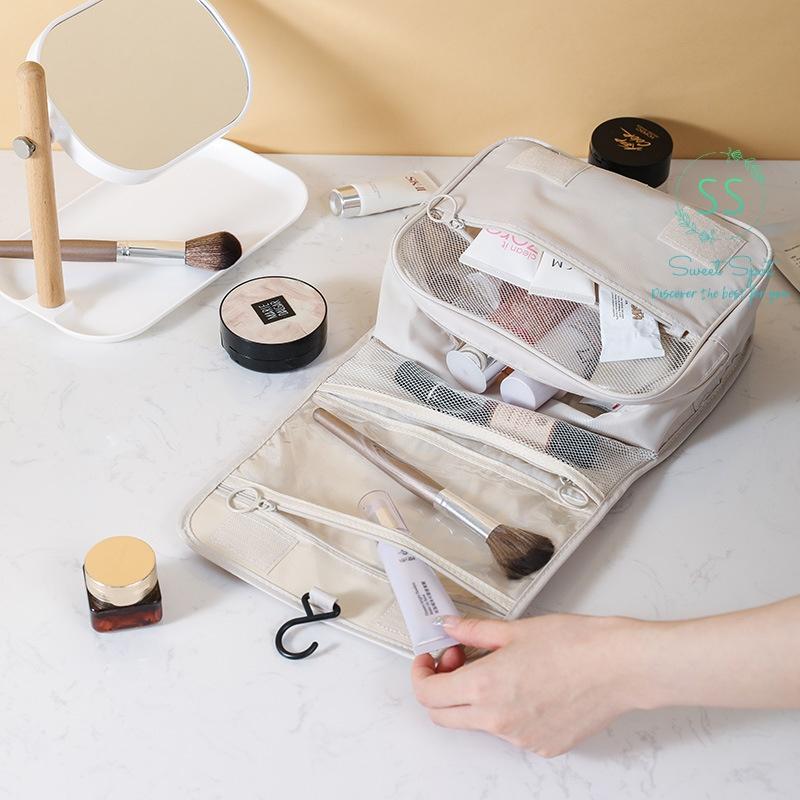 Túi mỹ phẩm, túi đựng mỹ phẩm, đồ trang điểm Hàn Quốc có móc treo dung tích lớn có thể gấp lại
