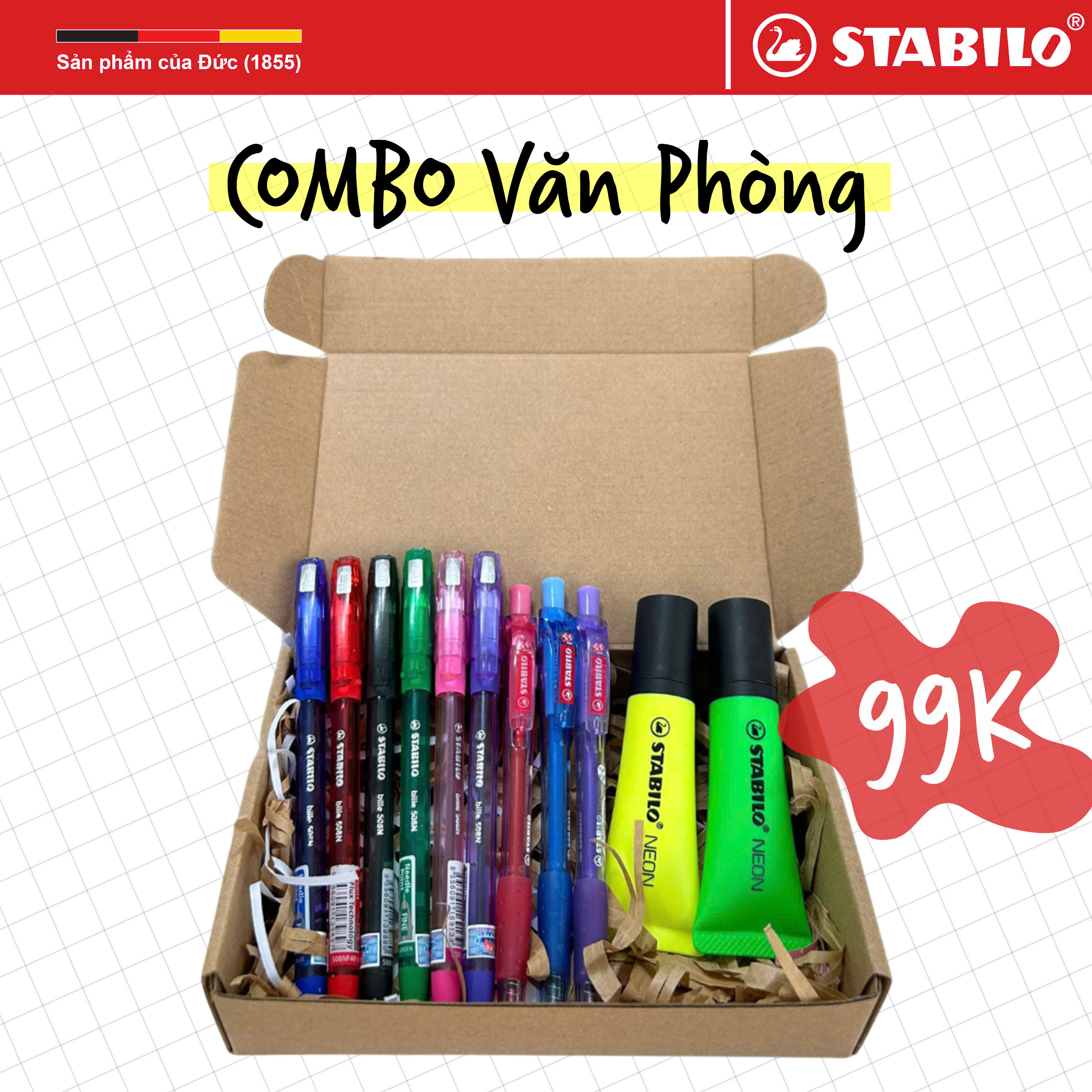 [GIÁ SỐC 99K] Combo VĂN PHÒNG 11 món sản phẩm STABILO