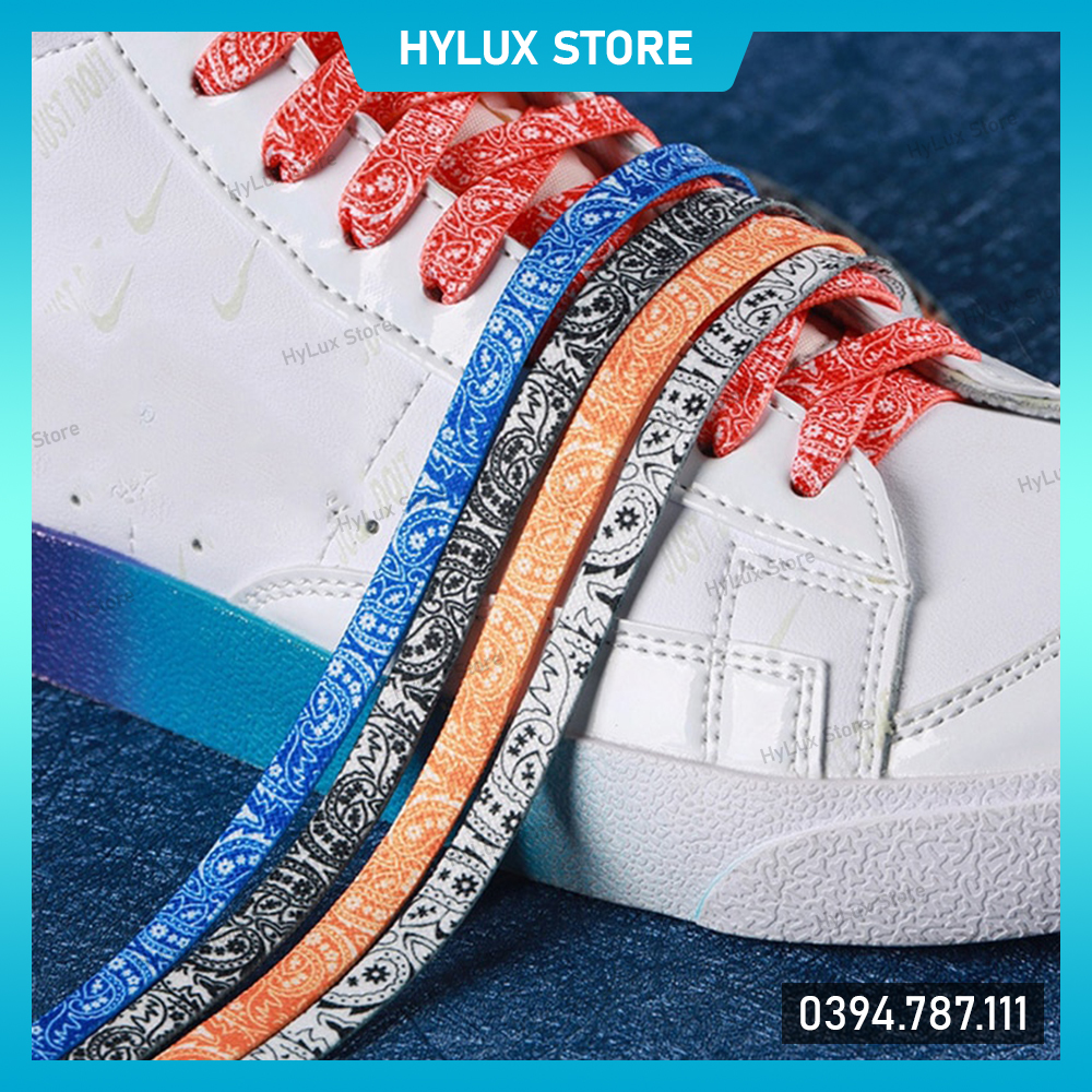 Dây giày họa tiết Paisley Bandana cho Air Force 1, Jordan 1 cao cấp - Dây giày thể thao