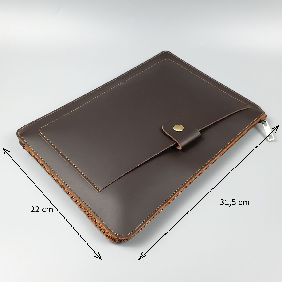 [Da thật] Clutch cầm tay nam, túi đựng macbook, ipad 12 inch da bò sáp CL139 (nâu) - 100% da bò thật