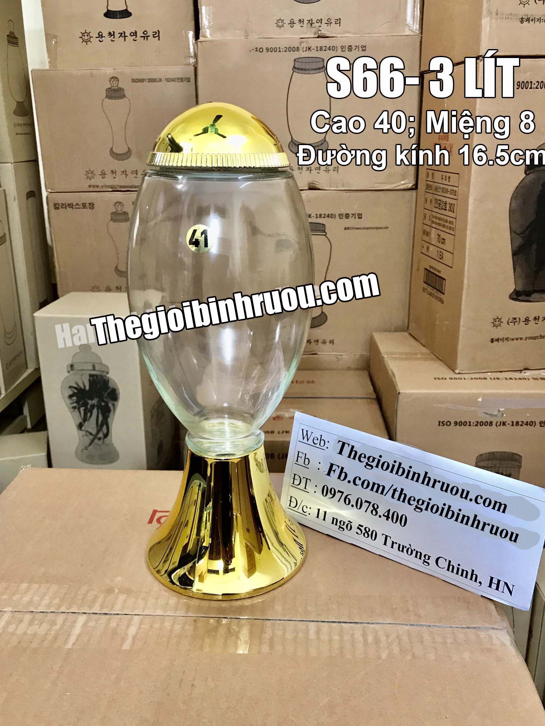 Bình thủy tinh ngâm sâm Hàn Quốc 3 lít