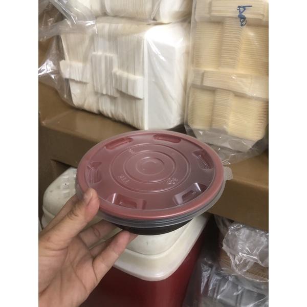 Tô nhựa đỏ đen , tô đựng thức ăn nóng lạnh có nắp