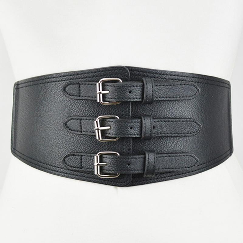 Thời Trang Rộng Dây Lưng Cho Nữ Da PU Giảm Béo Toàn Thân Đầm Nữ Dây Thun Dây Chéo Thắt Lưng Nữ Dây Thắt Lưng