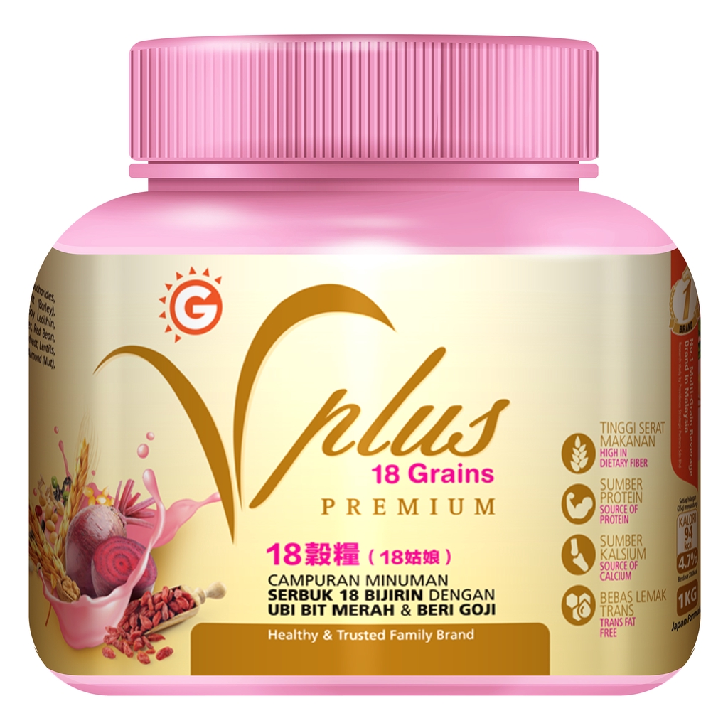 Bột ngũ cốc dinh dưỡng Vplus GoodMorning, hủ 1kg, nhập khẩu trực tiếp Malaysia, Singapore