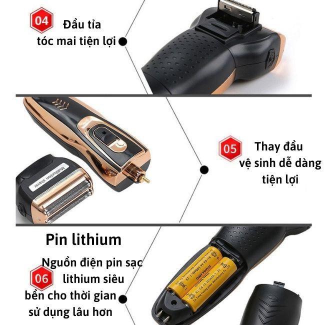 Máy Cạo Râu Đa Năng 3 in 1 - Máy Cạo Râu Khô Không Đau Rát Với 2 Lưỡi Cạo Siêu Nhanh Siêu Sắc