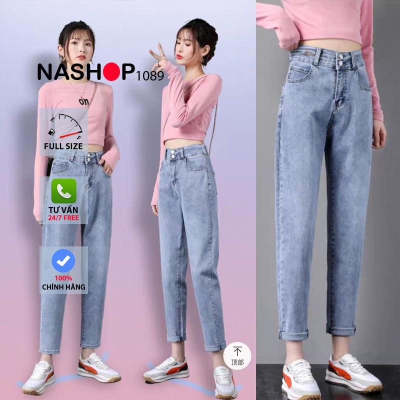 Quần bò baggy nữ quần jean baggy nữ quần jeans nữ lưng cao cạp cao quần nữ đẹp 3 size S M L hot năm 2021 QT18