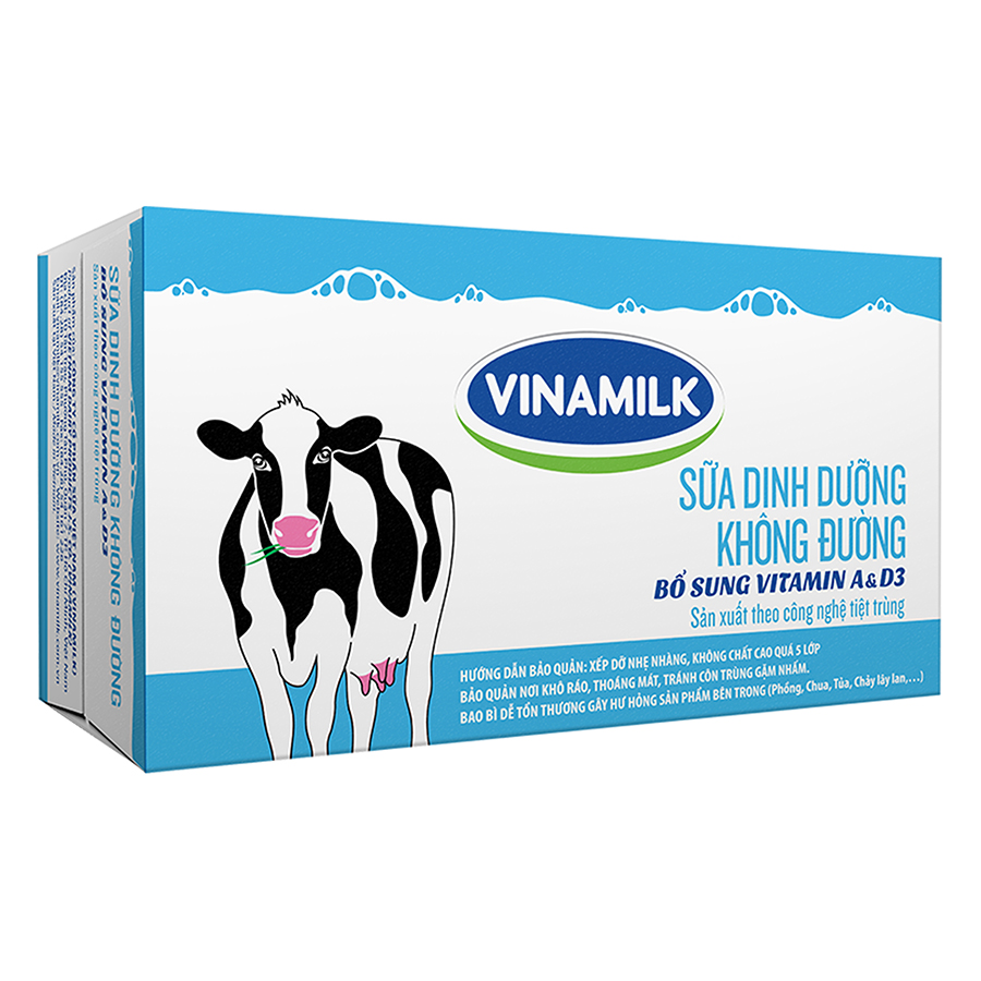 Thùng 48 Bịch Sữa Dinh Dưỡng Vinamilk Không Đường (220ml / Bịch)