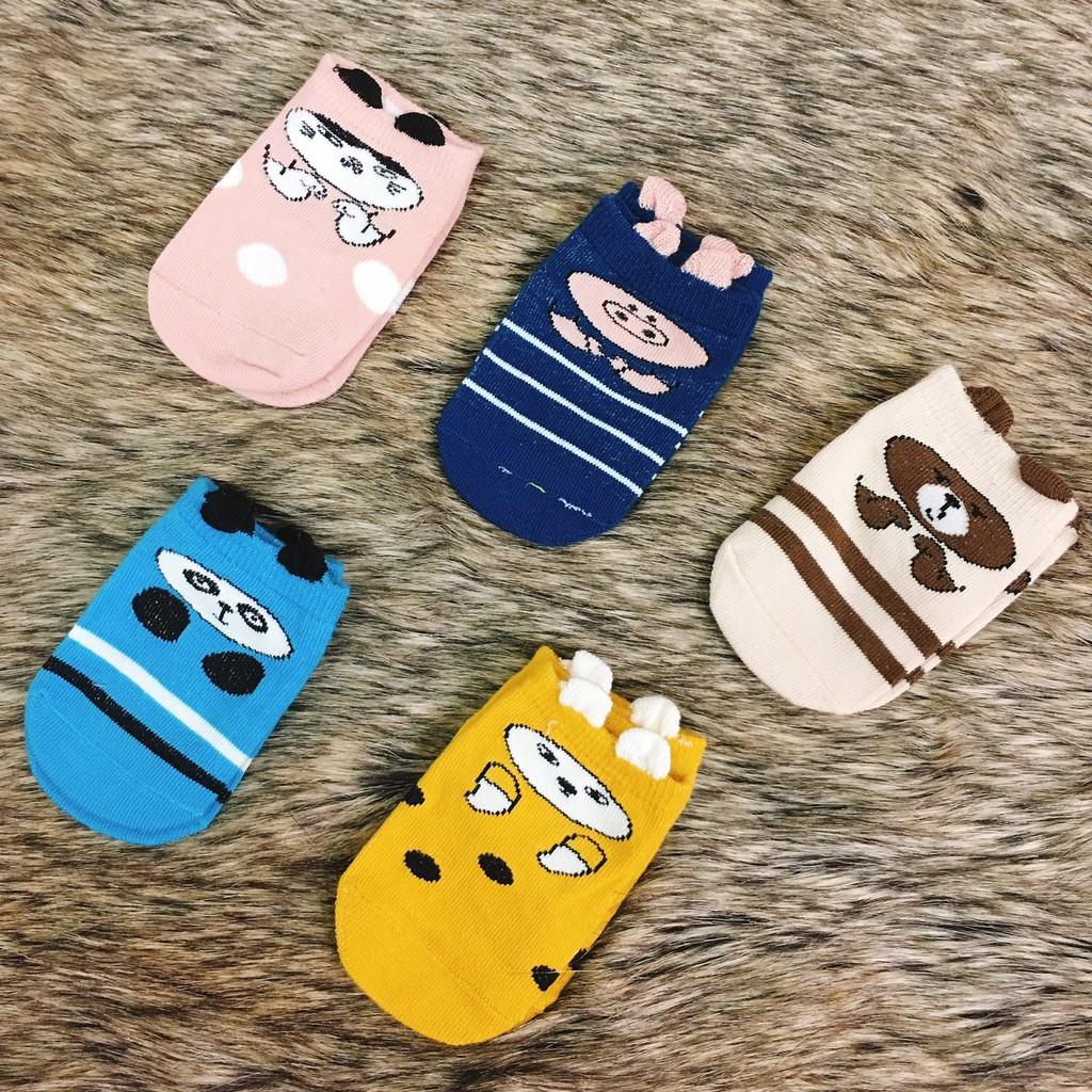 1 Set 5 đôi tất QBK hình thú cho bé từ 0 đến 2,5 tuổi