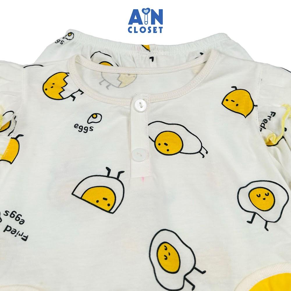 Bộ quần áo Dài bé gái họa tiết Trứng Lười Thun cotton - AICDBGMOXU40 - AIN Closet