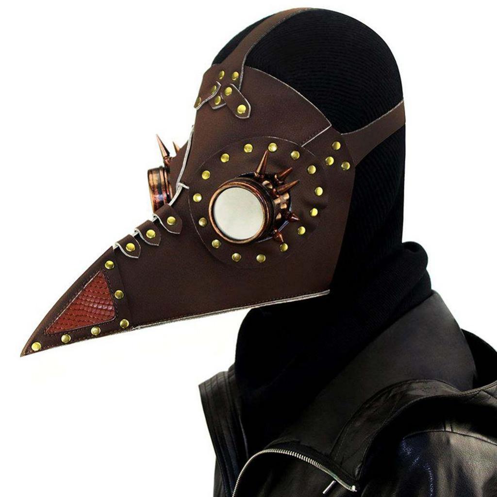 Leather Plague Doctor Cosplay Steampunk Bird Gothic Mask Halloween Costumes
