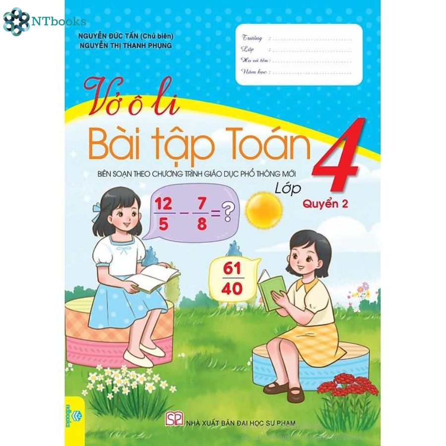 Combo 2 cuốn sách Vở Ô Li Bài Tập Toán 4 Tập 1 + Tập 2