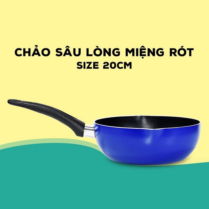 Chảo chống dính sâu lòng Gold.sun đường kính 20cm có miệng rót cao cấp