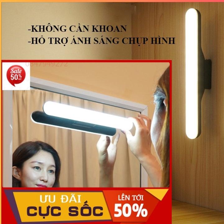 Đèn led 2 TRONG 1 treo tường tích điện ,gắn bàn học , bàn làm việc, hỗ trợ ánh sáng livestream, không cần khoan