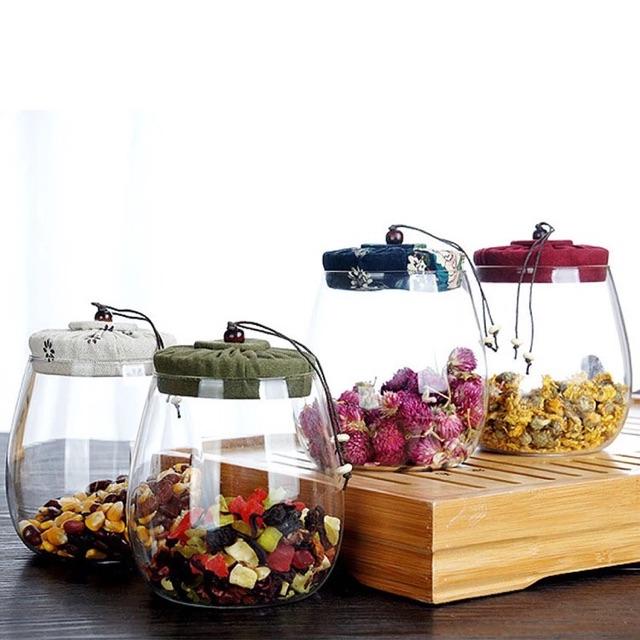 Set thưởng trà kèm hũ thủy tinh đựng trà