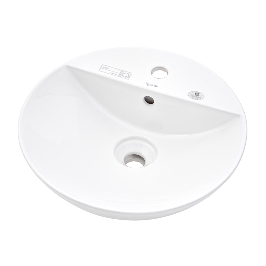 Lavabo bán âm bàn Viglacera V26, chất liệu sứ Ceramic phủ men Nano độc quyền, công nghệ Italia kháng khuẩn đến 89% - Hoa Sen Home - Hàng chính hãng