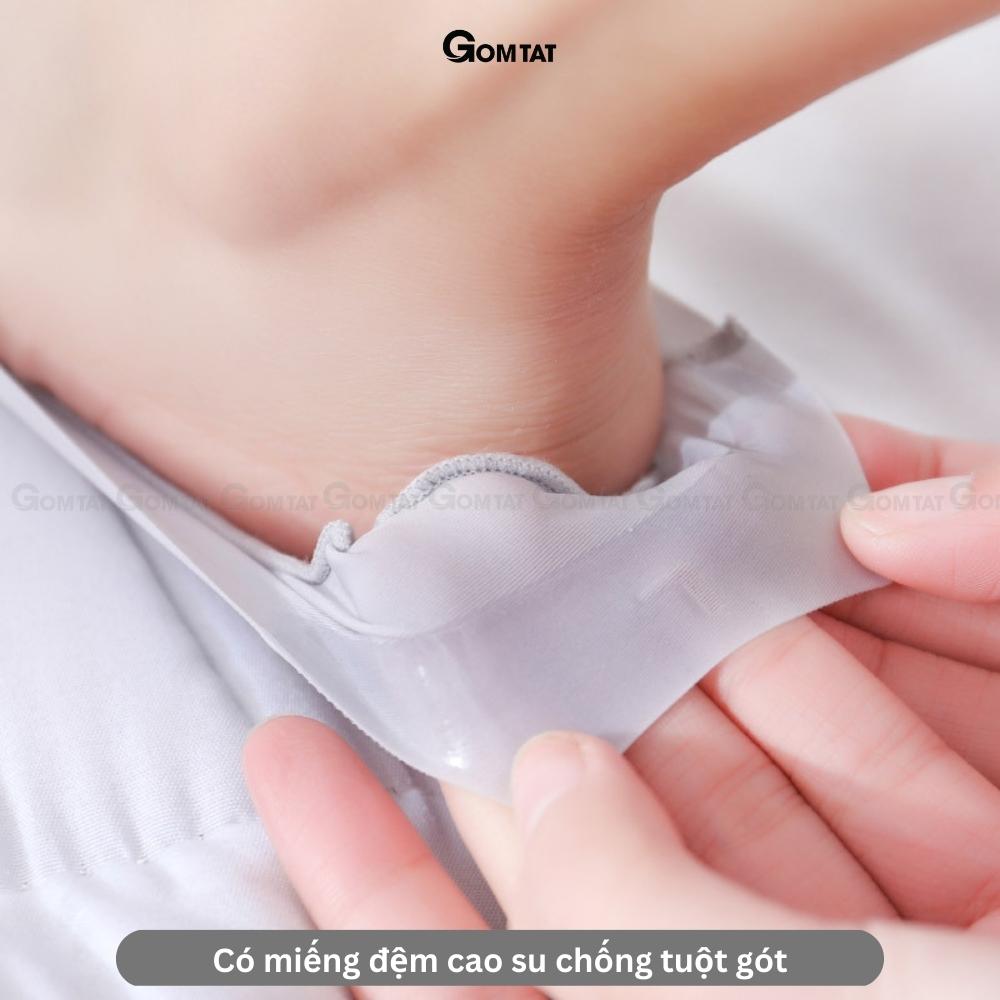 Tất lười nữ GOMTAT đi giày búp bê có đệm cao su chống tuột gót, chất liệu sợi cotton cao cấp - PO-BUPBE-LUA-3009-1DOI