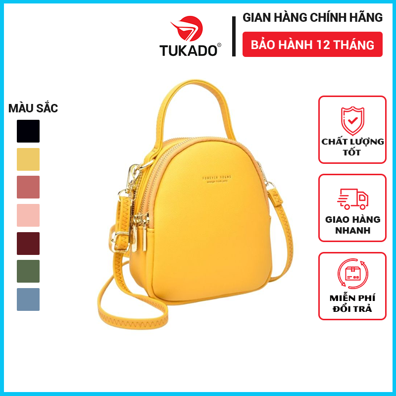 Balo Nữ Mini Thời Trang Forver Young Da Mềm Nhiều Ngăn Tiện Dụng Fy04 - Tukado - Pl931 - 8 Vàng