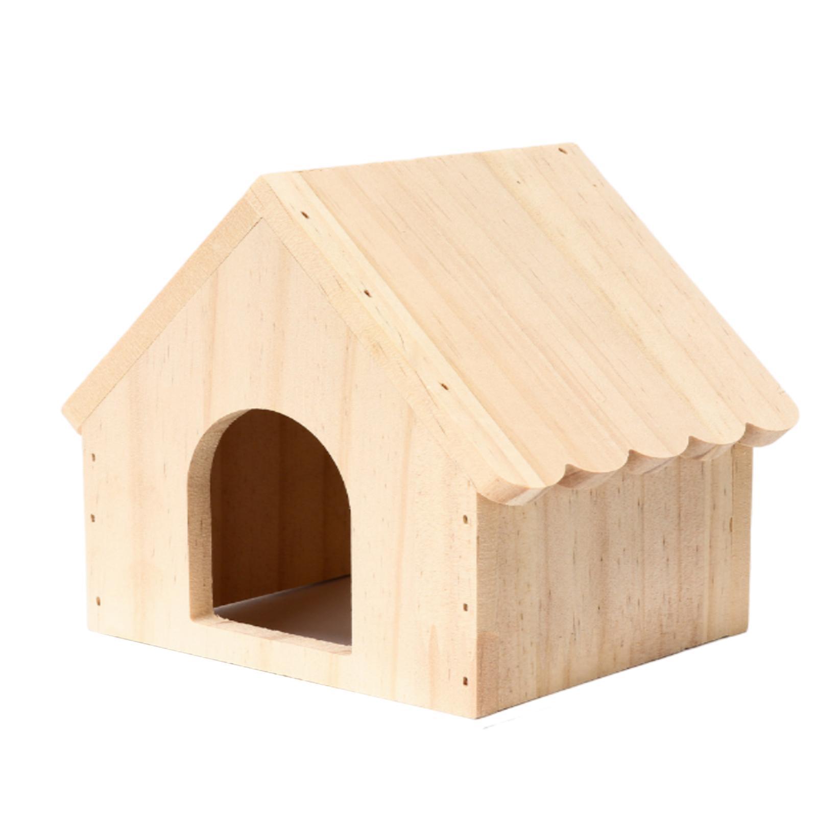 Hamster Wood House Hut Cage Accessories for Syrian Hamsters Lemmings Gerbils