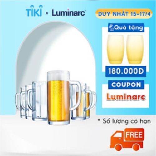 Bộ 6 Ly Bia Thuỷ Tinh Luminarc Mindel 380ml - LUMIG2617