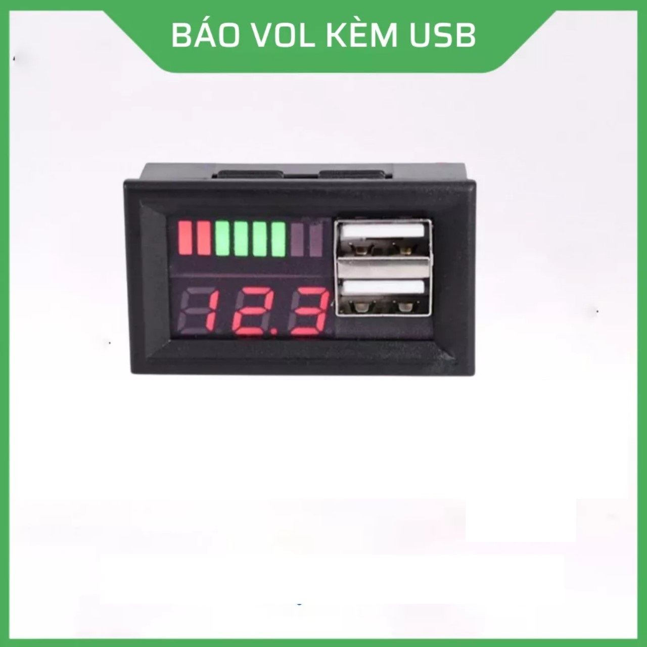 Đồng hồ báo điện áp ắc quy kèm sạc USB đa năng cao câp