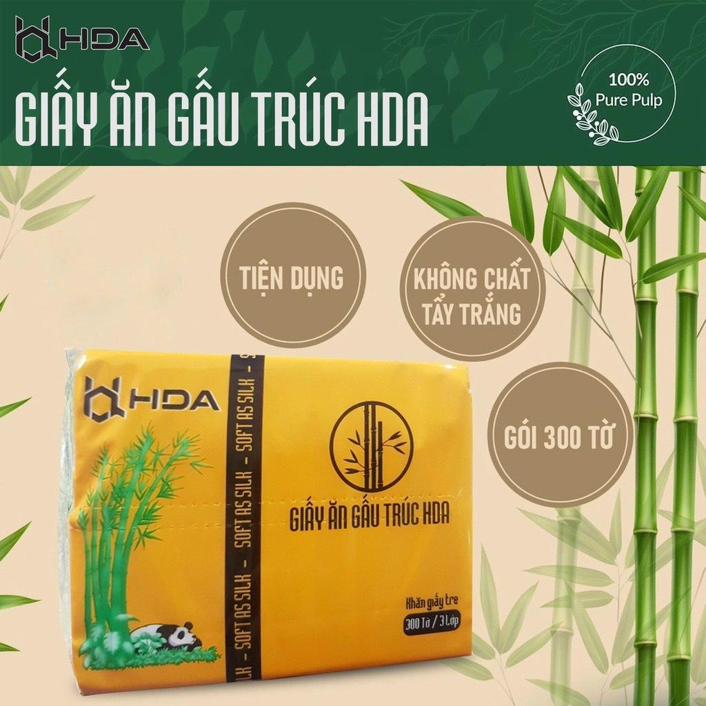 THÙNG 30 GÓI GIẤY ĂN GẤU TRÚC HOA HÀNG VIỆT NAM SIÊU DAI 3 LỚP CAO CẤP