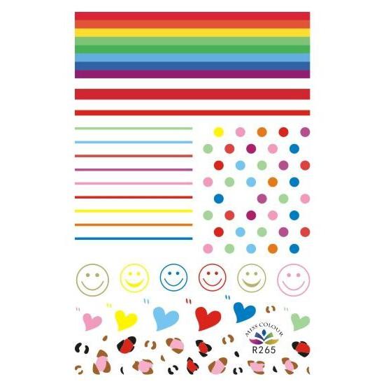 Sticker nails - hình dán móng 3D cầu vòng