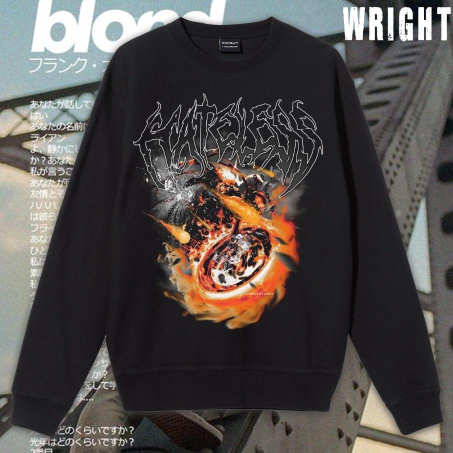 Áo sweater wright ghost rider hateless phong cách đường phố unisex