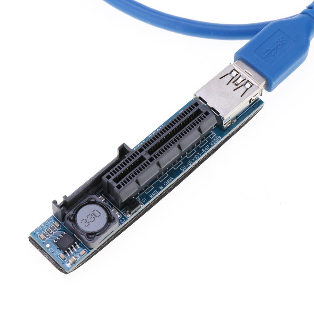 USB3.0 PCI-E Express Extender Riser Card Adapter Power Cable