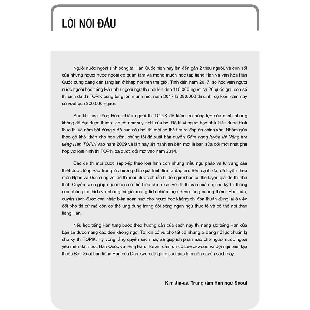 Cẩm nang luyện thi năng lực tiếng Hàn TOPIK II Bản Quyền