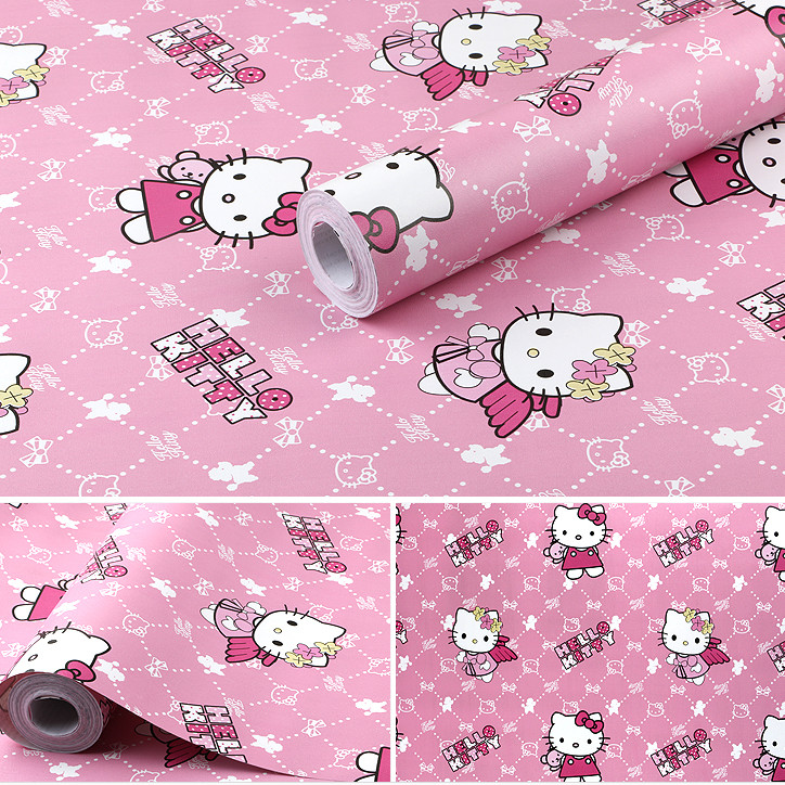 Cuộn 5 Mét Decal Giấy Dán Tường Kitty Thiên Thần