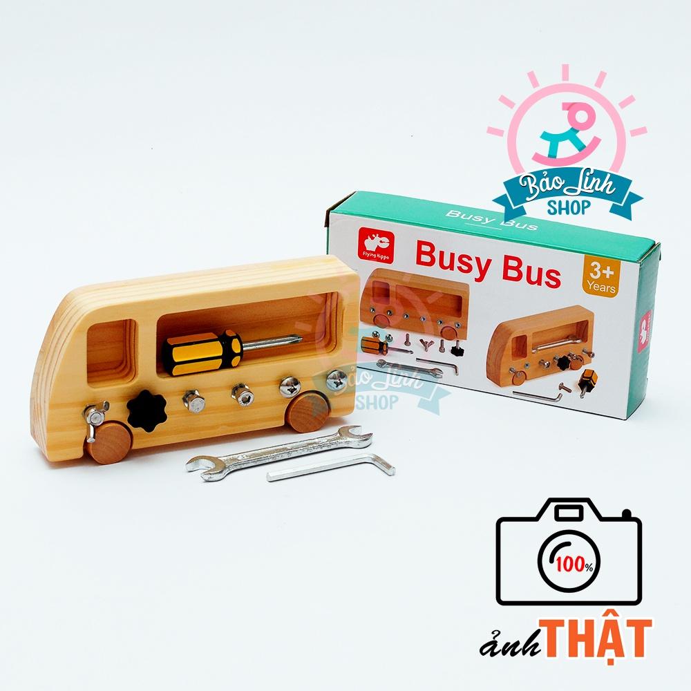 Đồ chơi gỗ bảng bận rộn Busy Bus (hình Ô Tô) cho bé 3-5 tuổi phát triển trí tuệ, phát triển kỹ năng cơ bản|