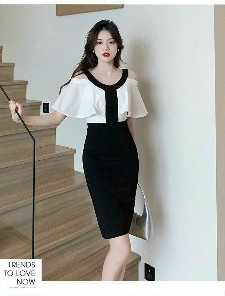 ĐẦM BODY KHOÉT VAI PHỐI BÈO CAO CẤP