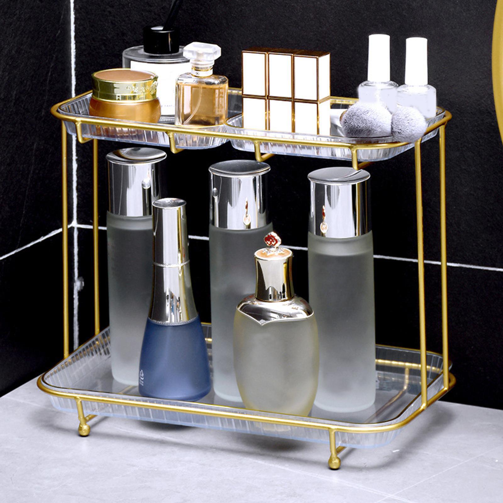 Shelf bathroom counter makeup holder display White