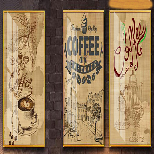Hình ảnh Bộ 3 - Tranh treo tường - Trang trí - Cà phê 3D/Gỗ MDF Hàn Quốc/Chống ẩm mốc, mối mọt 47abc