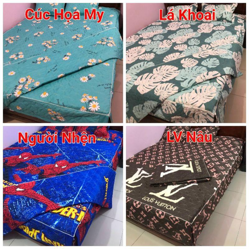 Bộ Trần Bông Chăn Ga Phủ 5 Món Chọn Mẫu. Cotton Poly Hàng Việt Nam Sản Xuất