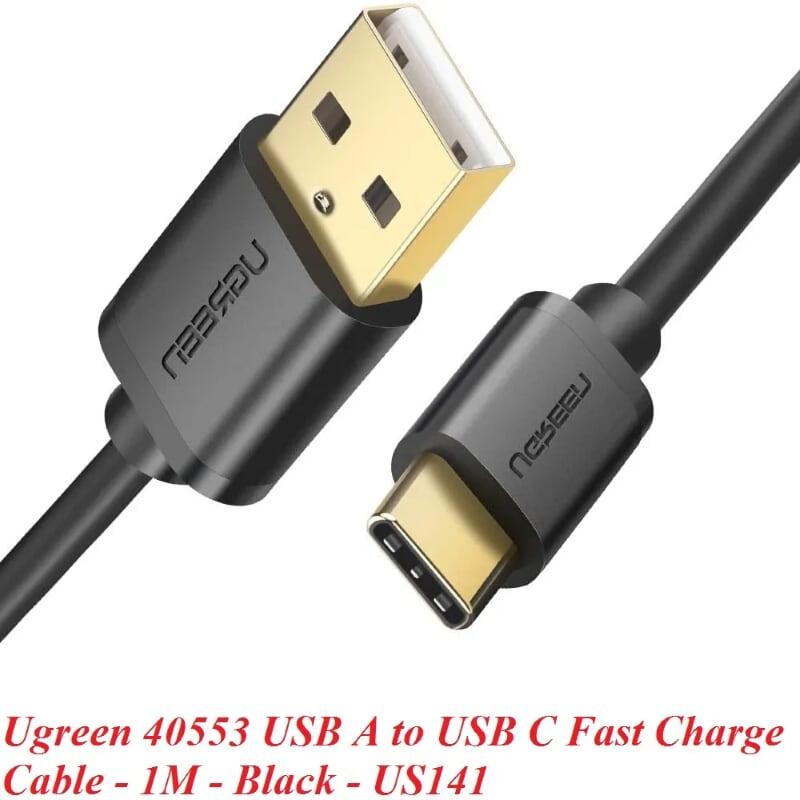 Ugreen UG40553US141TK 1m màu đen cáp USB type C sạc nhanh và truyền dữ liệu - HÀNG CHÍNH HÃNG