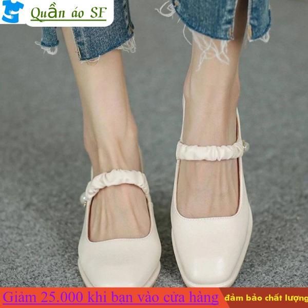 Giày cao gót mũi vuông thời trang xinh xắn cho nữ