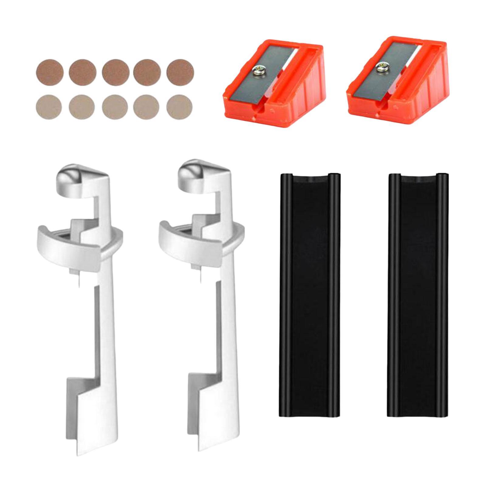 16pcs Pool Cue Repair Set: 2 Pool Cue Tip Clamp, 10 Billiard Cue Tips, 2 Shaping, 2 Planers